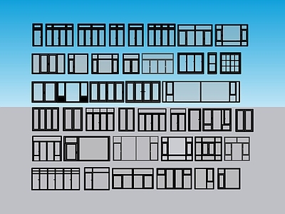 现代小区建筑 铝合金窗户