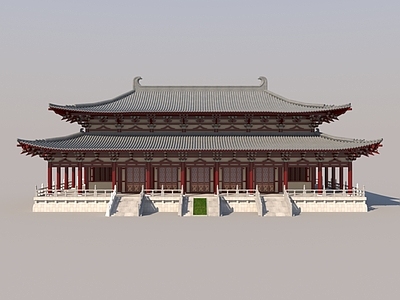 新中式中式古建 大殿 大雄宝殿 重䃫大殿 古建筑 唐代汉代风格建筑