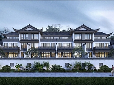 中式多层住宅 绿系房产作品 中式叠排 叠排拼合院产品