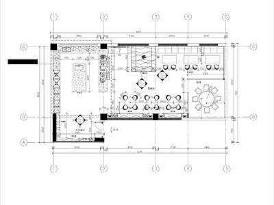 现代快餐店 快餐店整 施工图