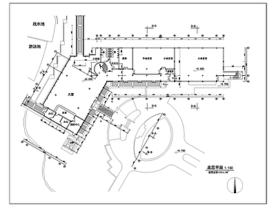 新中式酒店建筑 餐饮建筑 施工图