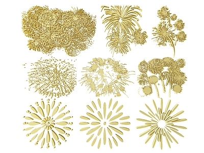 现代挂件 2D烟花墙饰挂件 烟花礼花图案图标 烟花礼花标识雕花 烟花礼花剪影剪纸 镂空线条烟花礼花