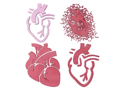 现代挂件 2D心脏墙饰 心脏图案图标墙饰 心脏雕花墙饰 心脏剪影剪纸墙饰 镂空线条心脏墙饰