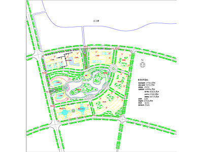 现代商业街景观 综合区总平面景观 绿化景观 施工图
