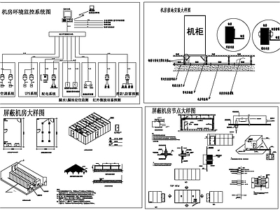 现代工装图库 机房 机房弱电 机房系统图 机房素材 机房设计 施工图 工装图库