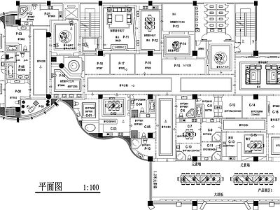 现代其他商业空间 瓷砖卫浴 瓷砖卫浴展厅 1000㎡展厅 施工图