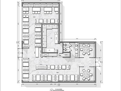 现代中古快餐店 200㎡ 火锅鸡 平面图 施工图