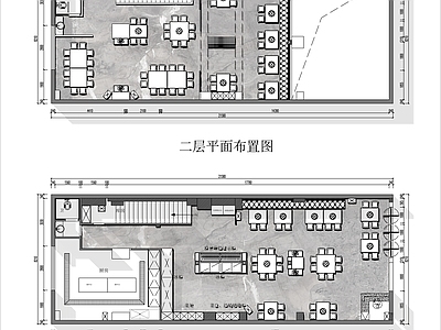 现代复古火锅店 300㎡ 两层串串店 施工图