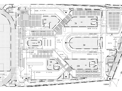 现代学校建筑 54班高级中学迁 回廊串联 食堂教学楼 施工图
