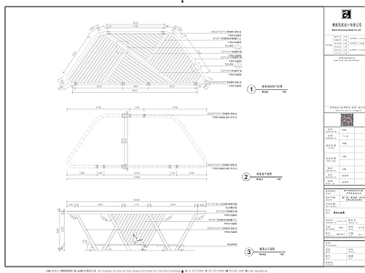 现代公园景观 口袋公园 折线 廊架景观 施工图