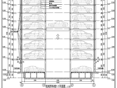 现代停车楼 立交建筑 施工图 停车楼