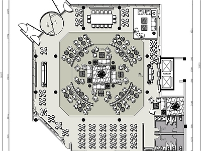 轻奢咖啡厅 650平米咖啡厅 咖啡厅设计平面图 施工图