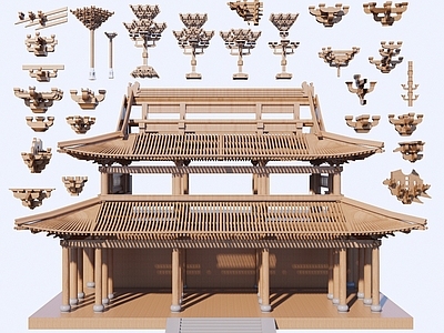 建筑材料 古建构件 斗拱 榫卯结构 斗拱组合 结构