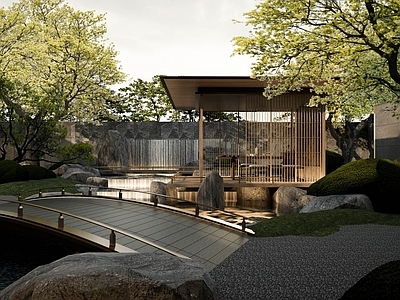 新中式禅意别墅庭院 宋韵景观示范区 后场景观庭院设计