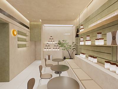 简约现代茶馆 甜品店 伴手礼 展示台 下午茶 奶茶店