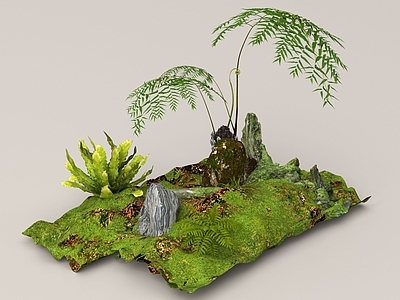 现代庭院小品 现代庭院小品 植物造景 石头