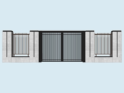 新中式庭院门 花园 围墙 双开 铝艺院