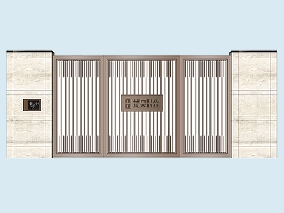 新中式庭院门 花园门 铝艺大门 金属格栅门 铝合金门