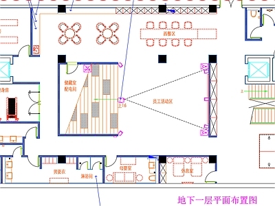 现代工装图库 员工活动室平面图 企业活动室平面 活动室平面布局 活动室平面图 施工图 工装图库