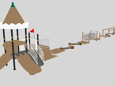 儿童器材组合 儿童器材 障碍前进 滑梯