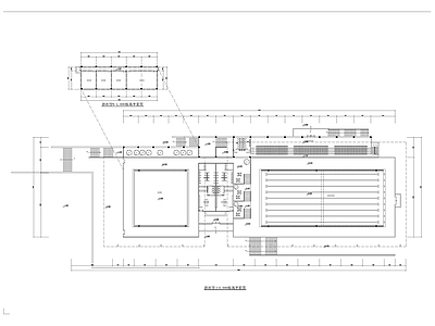 现代游泳馆建筑 游泳馆平面图 游泳池 施工图 游泳馆建筑