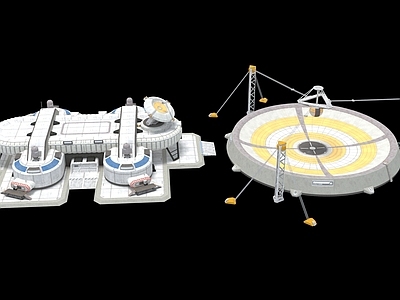 现代艺术风格建筑 月球基地太空设备