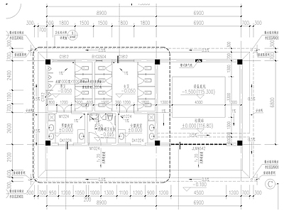 新中式中式公厕 古建筑公共厕所 仿古公共厕所 新中式公共厕所 垃圾处理站 公厕平面 施工图