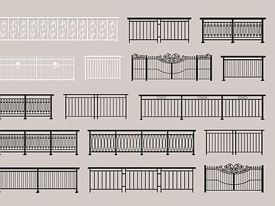 现代围栏护栏 护栏 栏杆 围栏 阳台栏杆 阳台护栏