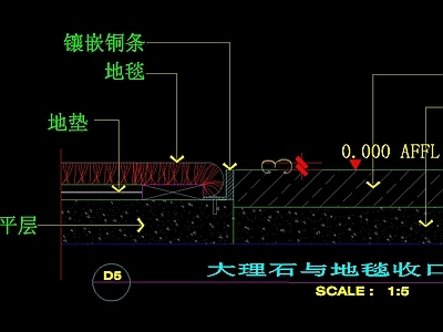 现代地面节点 大理石与地毯收口 家装节点 路面节点 地台节点 地毯节点 施工图 地面节点