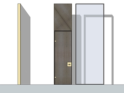现代极简单开门 木单开 金属单开 极窄金属框 简约