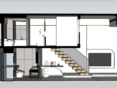 现代家居客厅 loft公寓