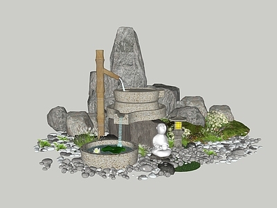 新中式庭院小品 造景 枯石 石 庭院置石 阙类
