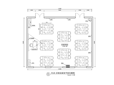 现代简约教室 沙盘方案图 沙盘实训教学空间 沙盘教学教育空间 现代沙盘教学教室 沙盘仿真模拟教学 施工图