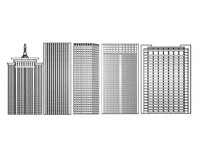 现代挂件 2D城市建筑墙饰 城市建筑图案图标 城市建筑标识雕花 城市建筑剪影剪纸 镂空线条城市建筑