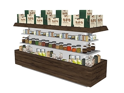 现代超市 超市生活用品区 食品展示柜