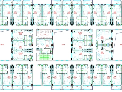 现代工装图库 客房 房间 客房平面图 房间平面布局 客房平面布置 施工图 工装图库