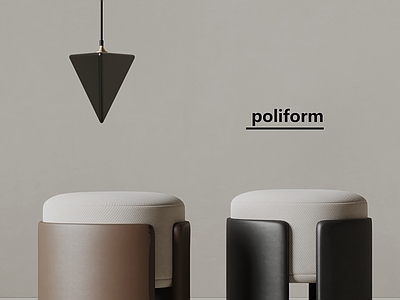 现代沙发凳 poliform 现代 皮革 圆凳