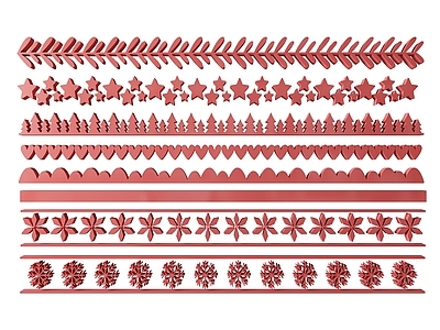 现代挂件 2D圣诞节墙饰 圣诞节图案图标 圣诞节标识雕花 圣诞节剪影剪纸 镂空线条圣诞节