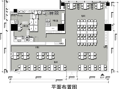 简约快餐店 216平米快餐店 快餐店设计平面图 简餐快餐店平面图 施工图