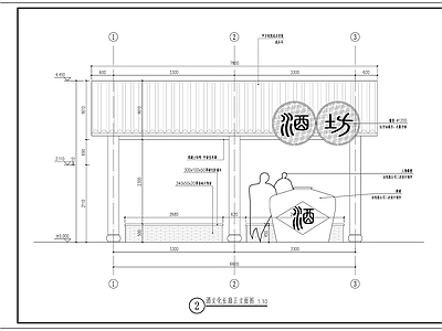 中式现代廊架 酒文化长廊 休闲长廊 酒坊长廊 酒文化 酒文化休息长廊 施工图