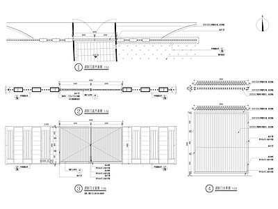 现代小区景观 铁艺 施工图