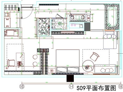 现代工装图库 客房平面布置 房间平面布局 客房平面图 房间 客房 施工图 工装图库