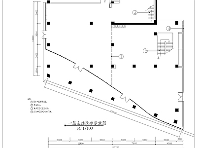 现代中餐厅 某两层餐厅平面图 施工图