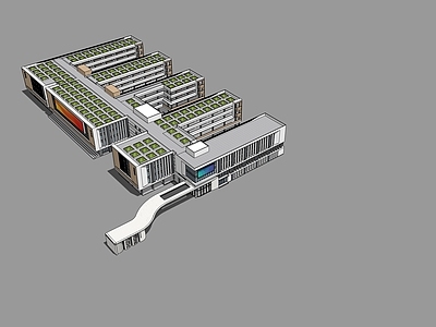 现代新中式学校建筑 教学楼学校