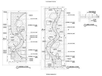 现代庭院 枯山水 施工图