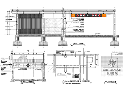 现代小区景观 车库出 施工图
