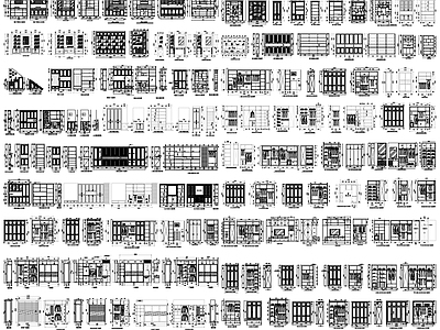 现代综合家具图库 酒柜 书柜 家具素材 施工图