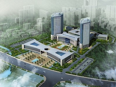 现代其他公共建筑 辽阳市民中心 总平面图 施工图