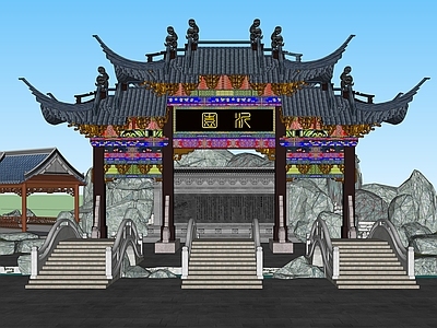 中式牌坊牌楼 牌坊 古建