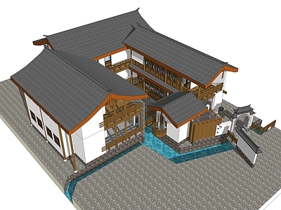 新中式现代多层住宅 古建